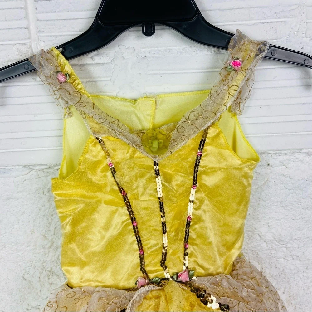 Disney beauty & the beast bell Golden Princess Dress Costume size 4-6X - Picture 6 of 11